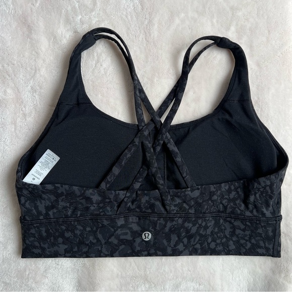 Lululemon Energy Bra Long Line Medium Support in Wild Thing Camo Deep Coal Multi - Picture 8 of 14